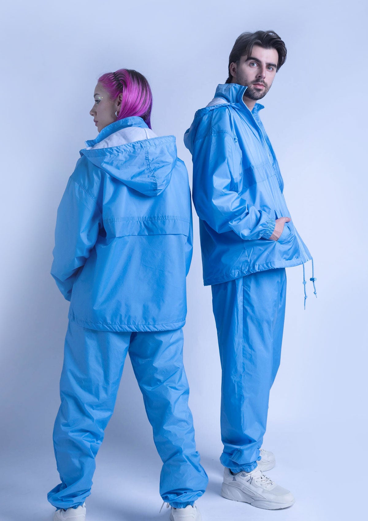 2300S Unisex Full Zipper Taffeta Nylon Tracksuit Set - Carolina Blue