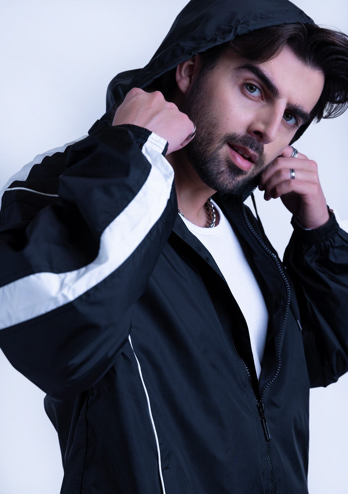 2600T Unisex Full Zipper Taffeta Nylon Tracksuit Jacket with White Piping