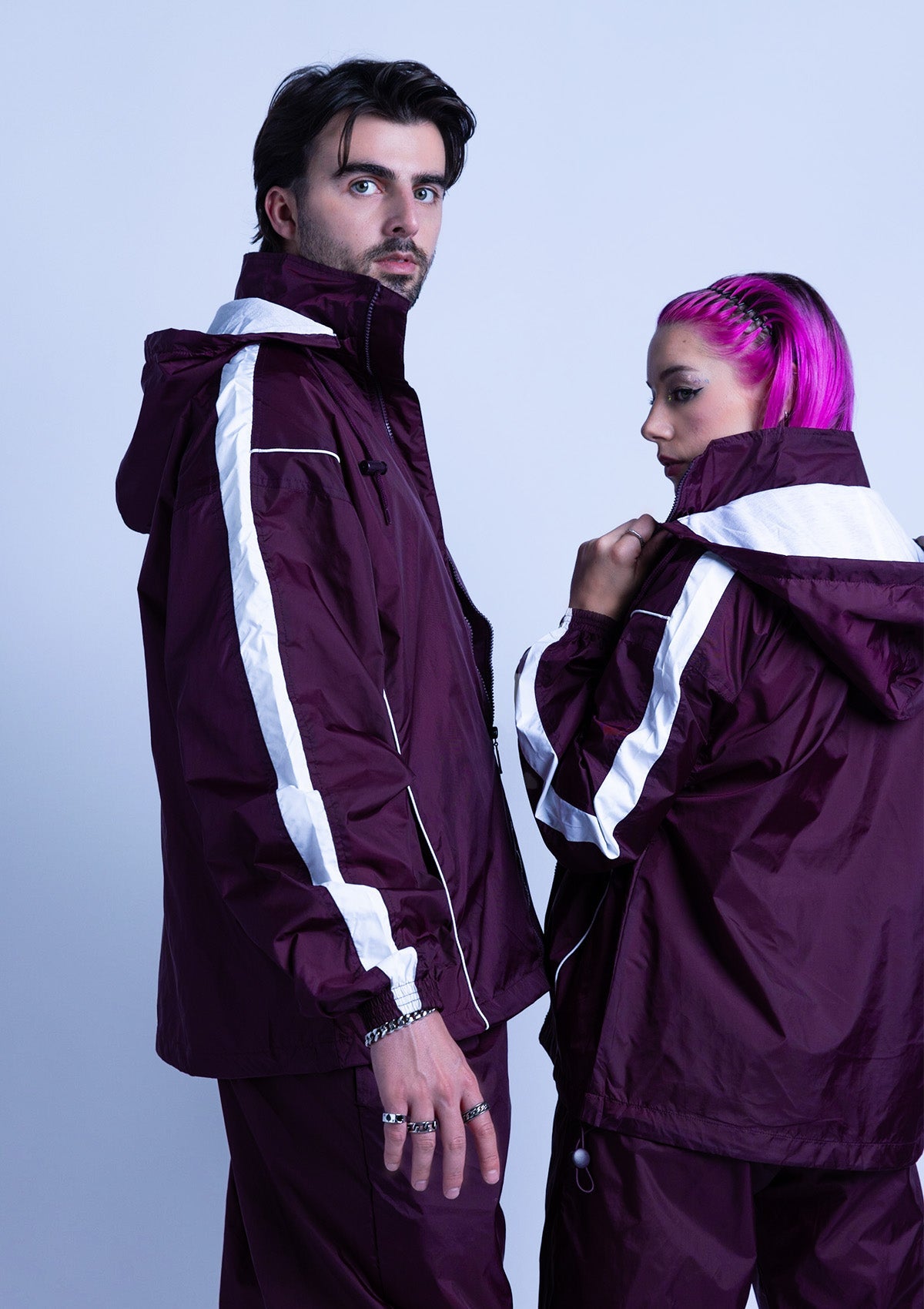 2600T Unisex Full Zipper Taffeta Nylon Tracksuit Jacket with White Piping