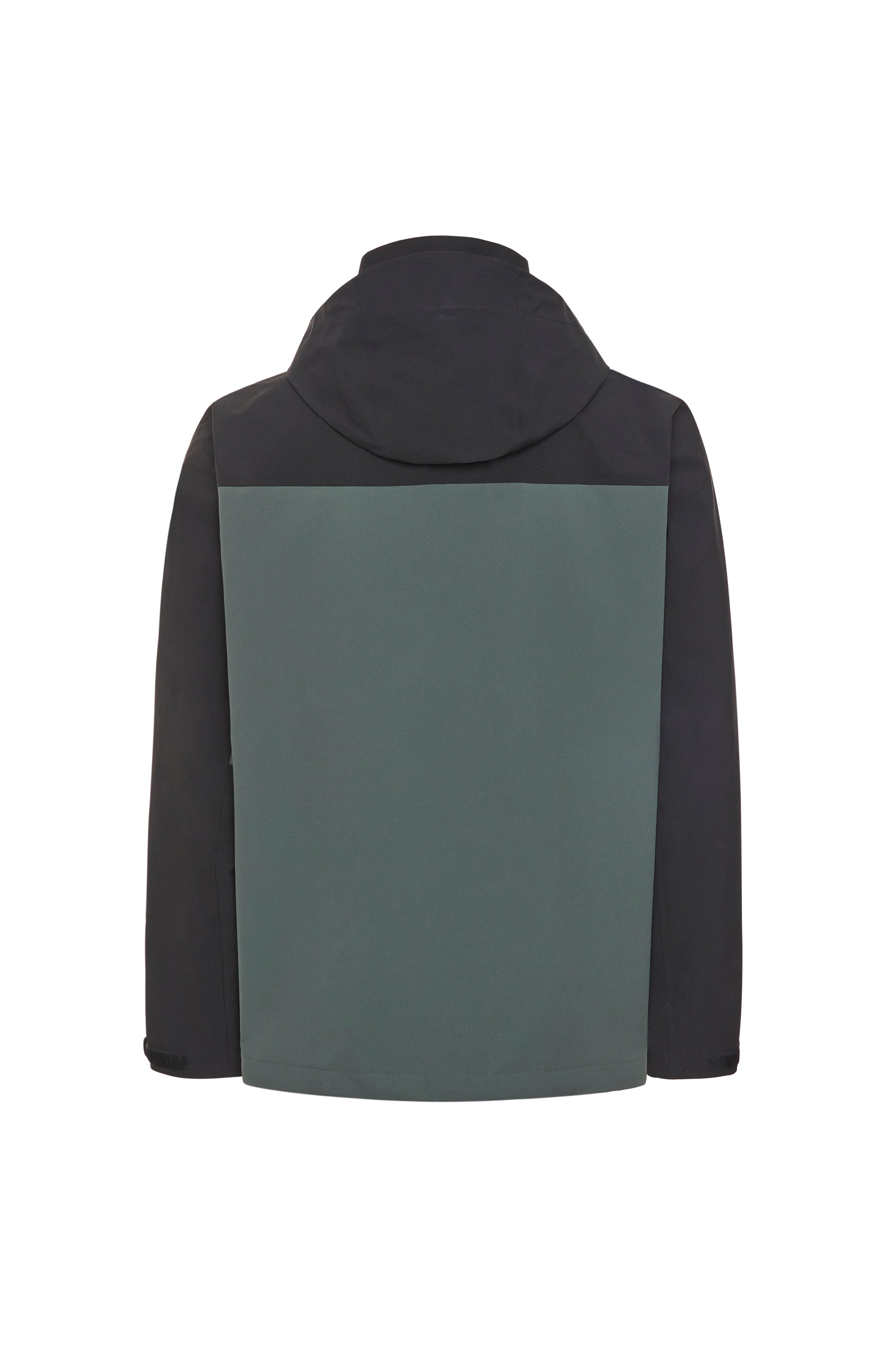 7030 Two-Tone Technical Waterproof Full Zipper Rain Jacket with Hood