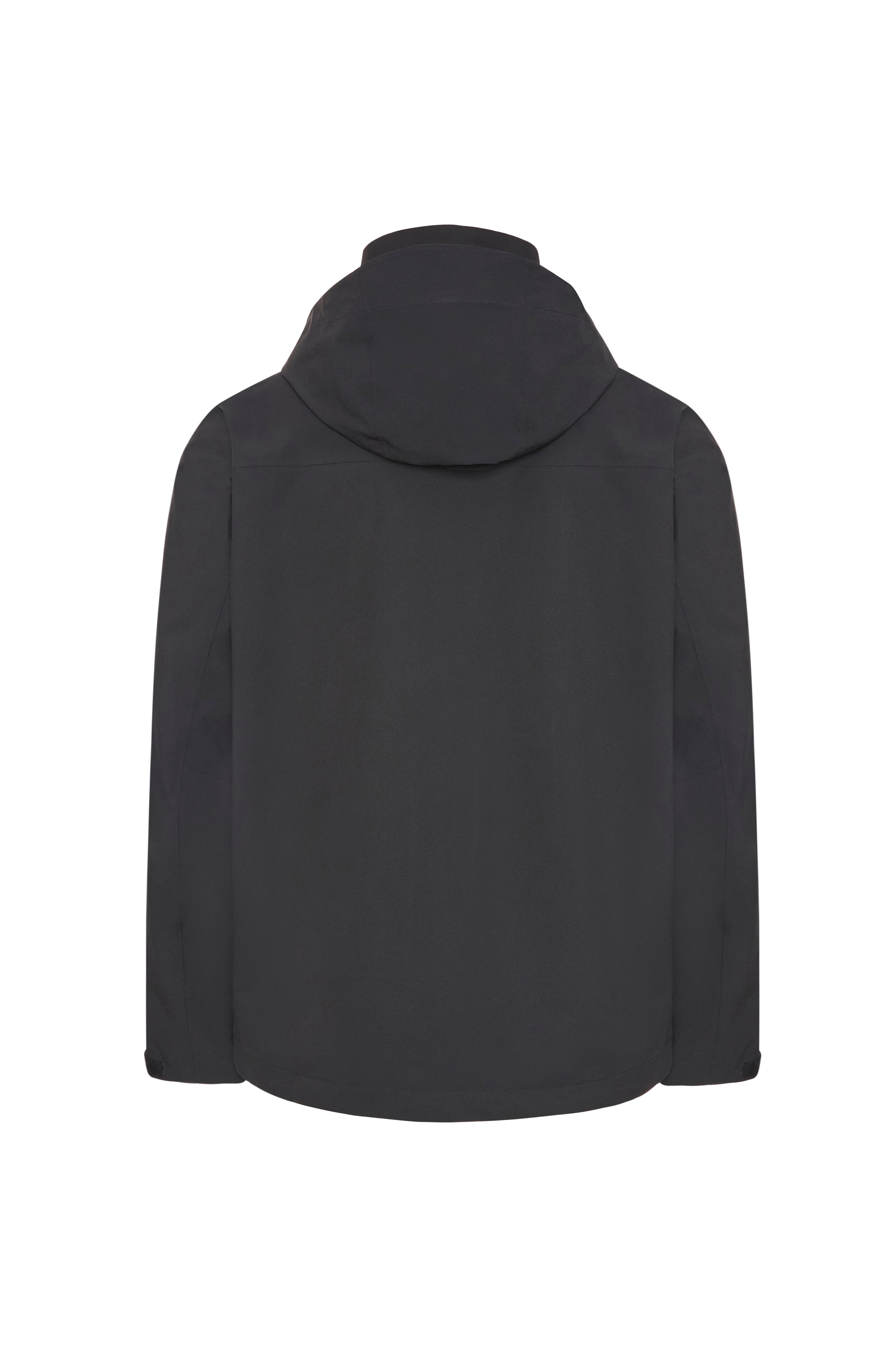 7032 Technical Waterproof Full-Zipper Rain Jacket with Hood