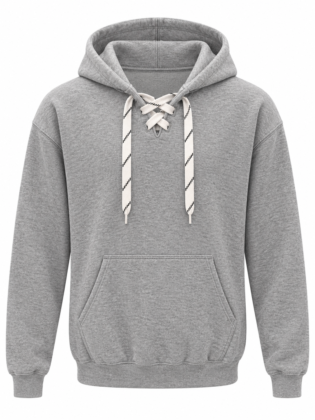 9801 12 oz. Unisex Hockey Lace-Up Pullover Hoodie Sweatshirt
