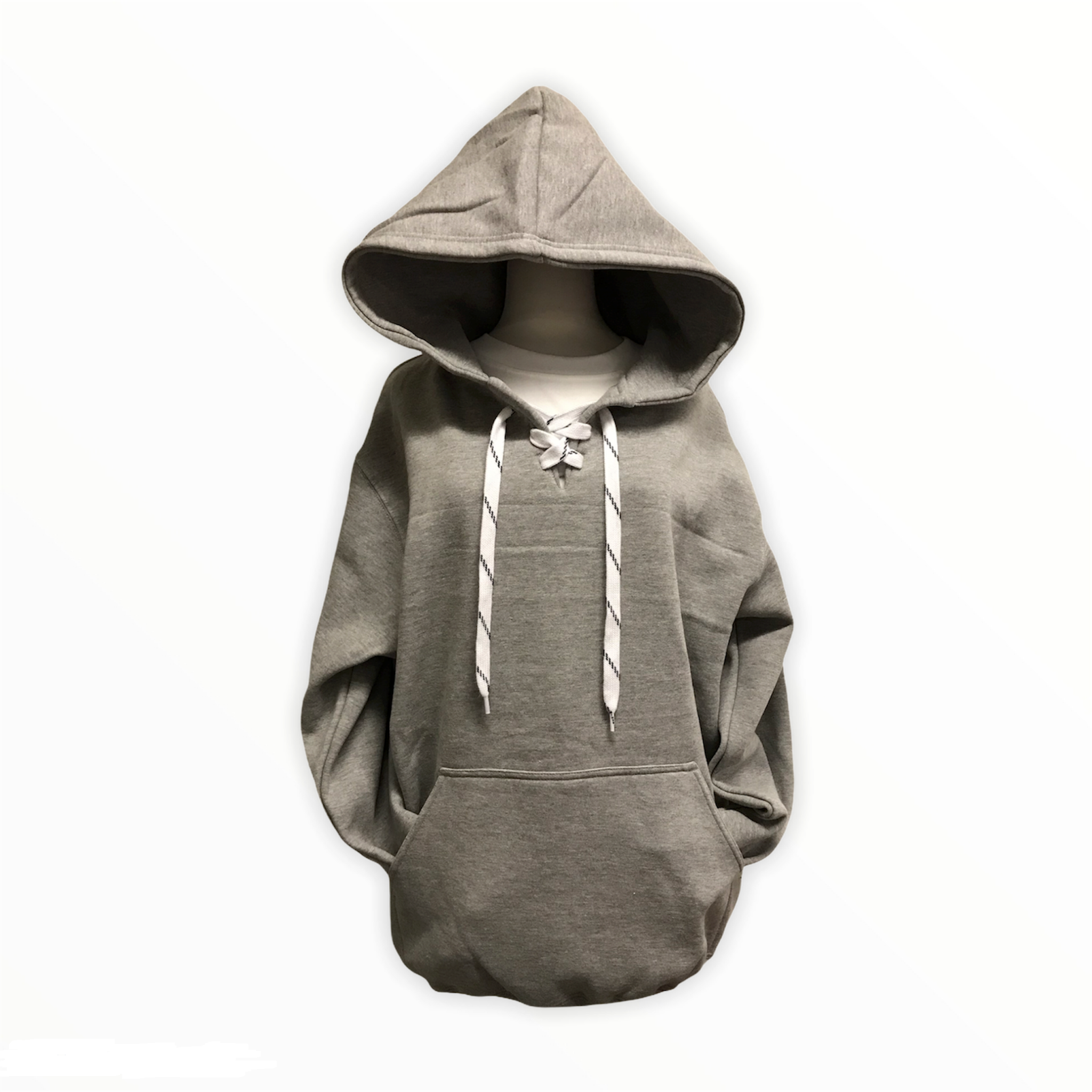 9801 12 oz. Unisex Hockey Style Hooded Pullover Sweatshirt with Laces