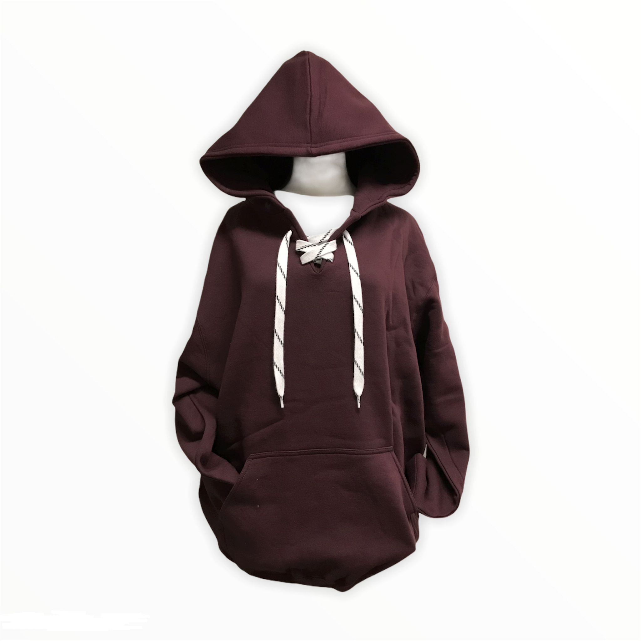 9801 12 oz. Unisex Hockey Style Hooded Pullover Sweatshirt with Laces