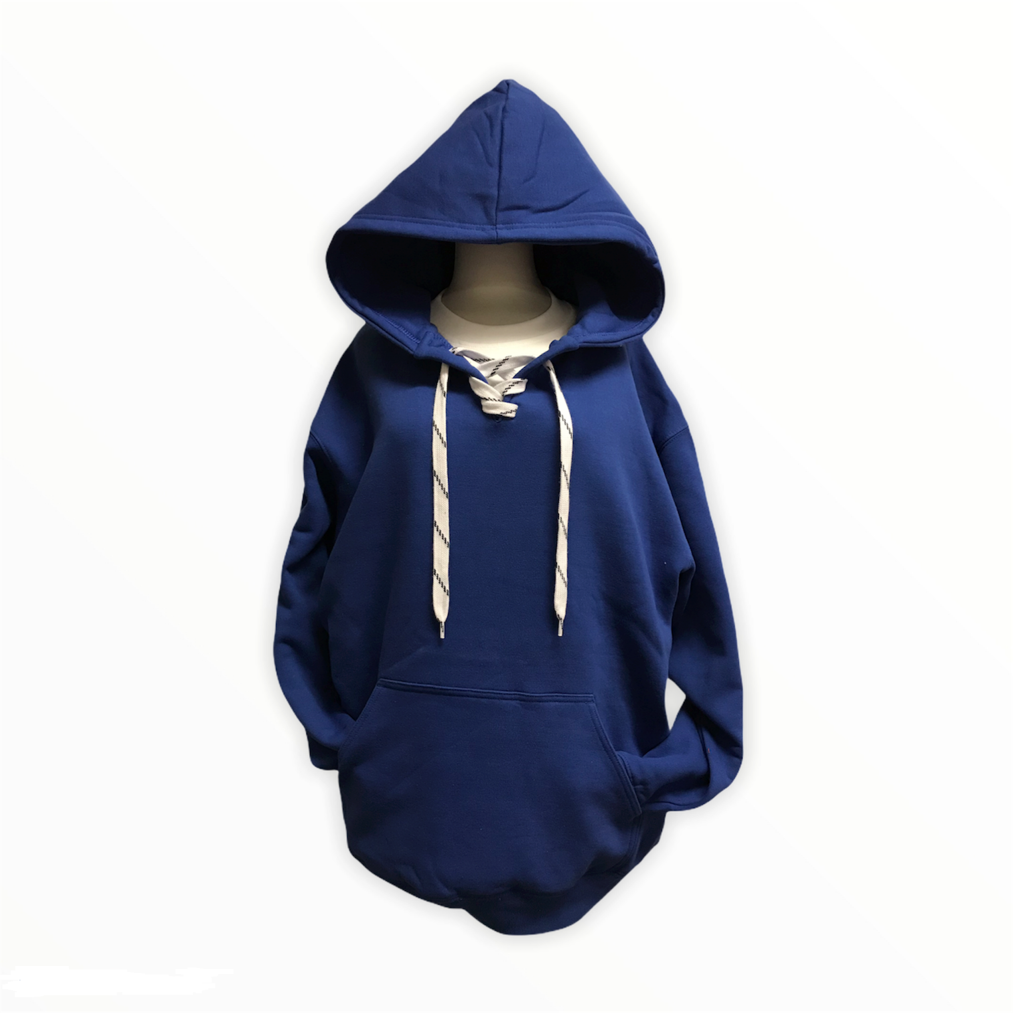9801 12 oz. Unisex Hockey Style Hooded Pullover Sweatshirt with Laces