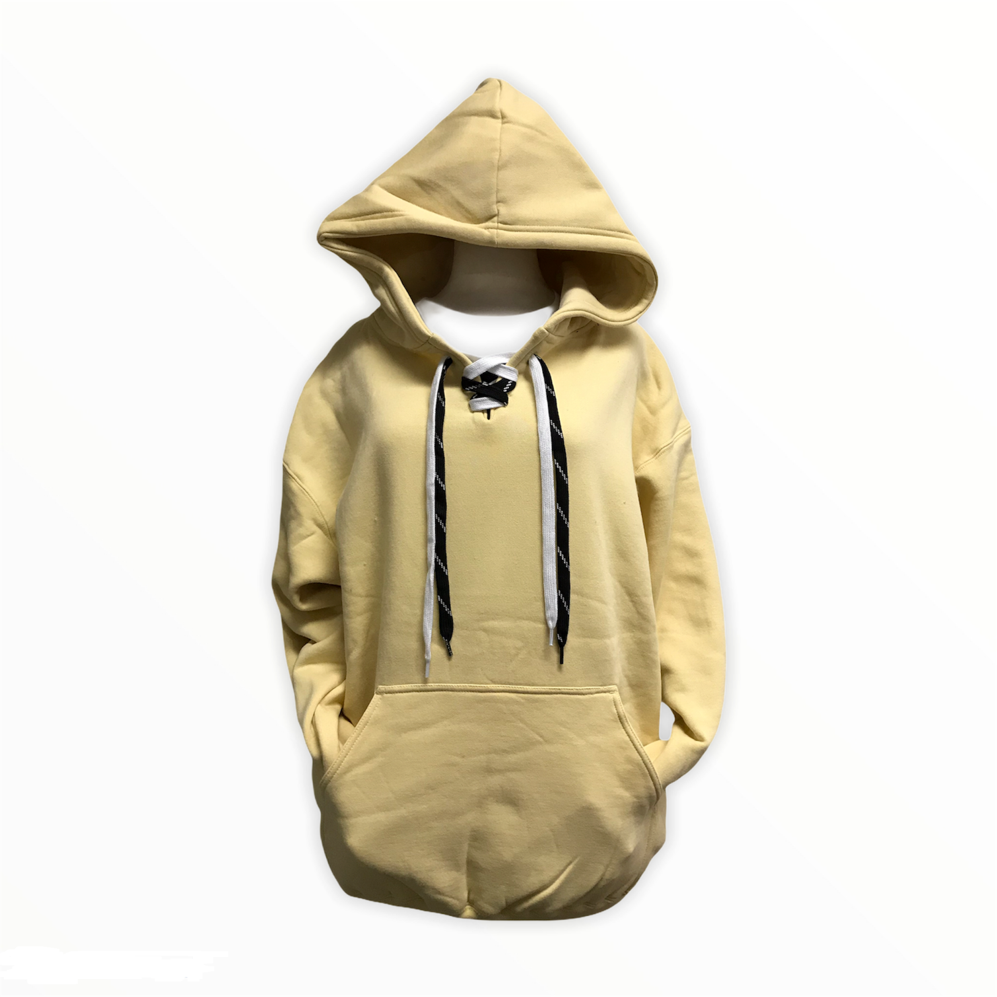 9801 12 oz. Unisex Hockey Style Hooded Pullover Sweatshirt with Laces