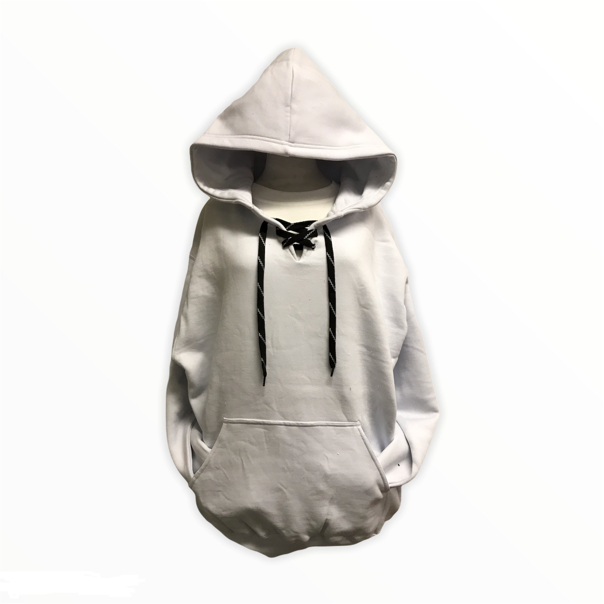 9801 12 oz. Unisex Hockey Style Hooded Pullover Sweatshirt with Laces