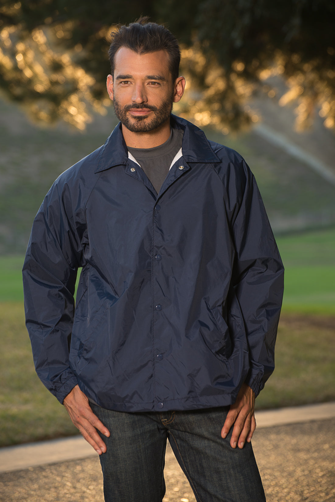 3203 100% Water Resistant Nylon Coach Jacket