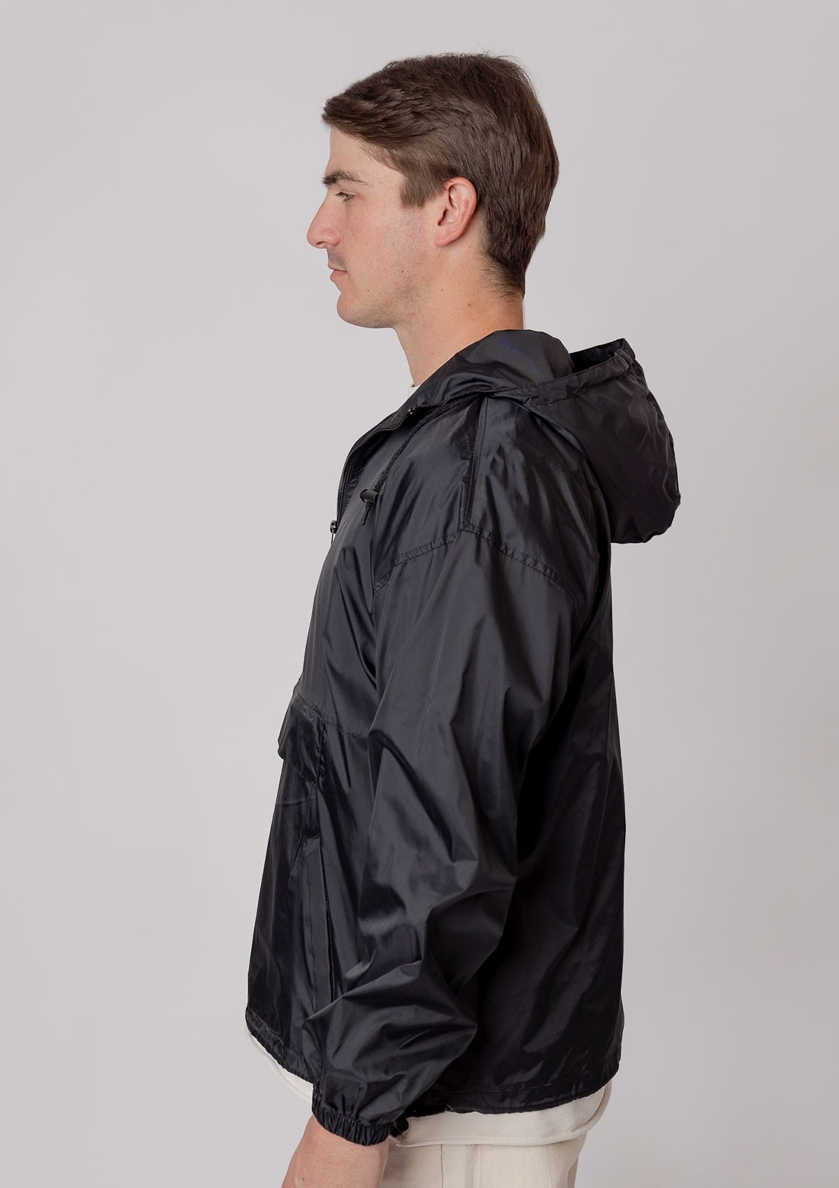 2200 “Jacket in Pouch” Pullover Windbreaker - Black