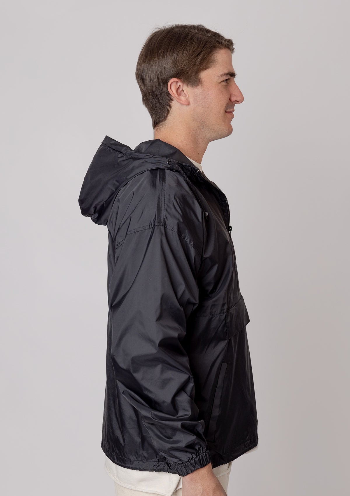 2200 “Jacket in Pouch” Pullover Windbreaker - Black