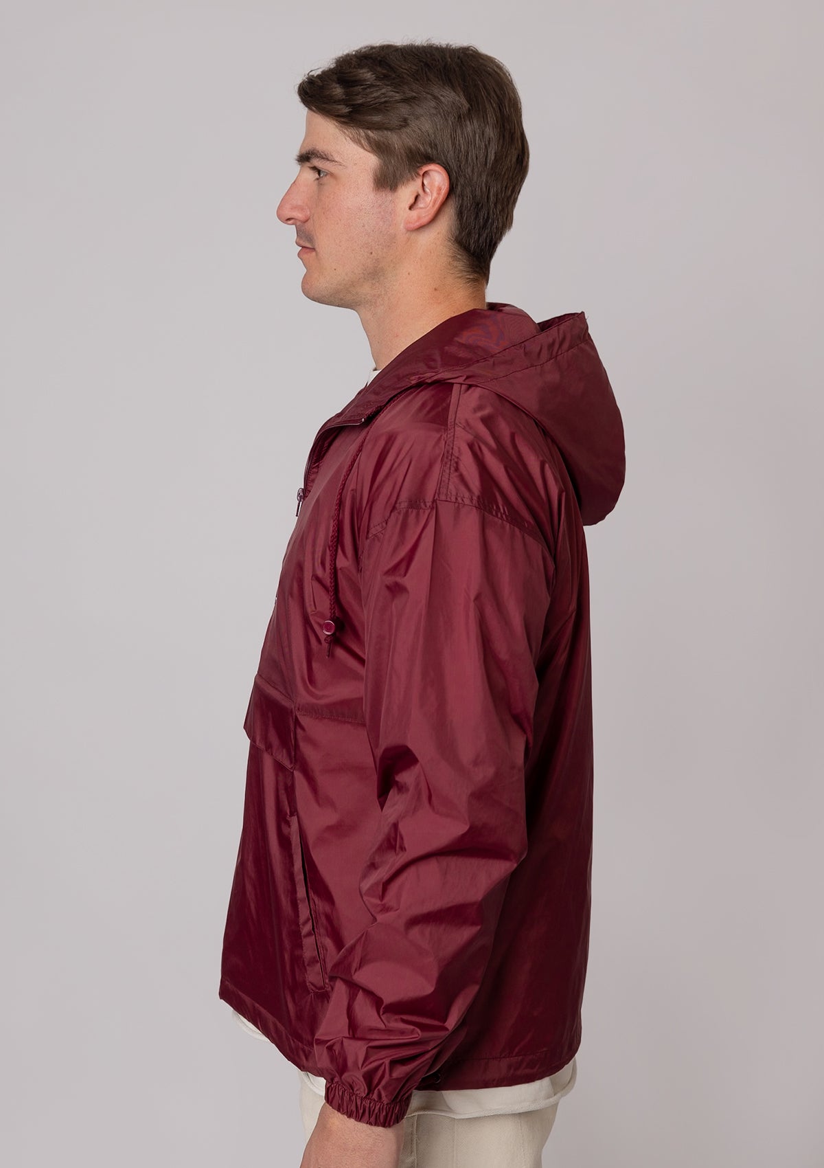 2200 “Jacket in Pouch” Pullover Windbreaker - Burgundy