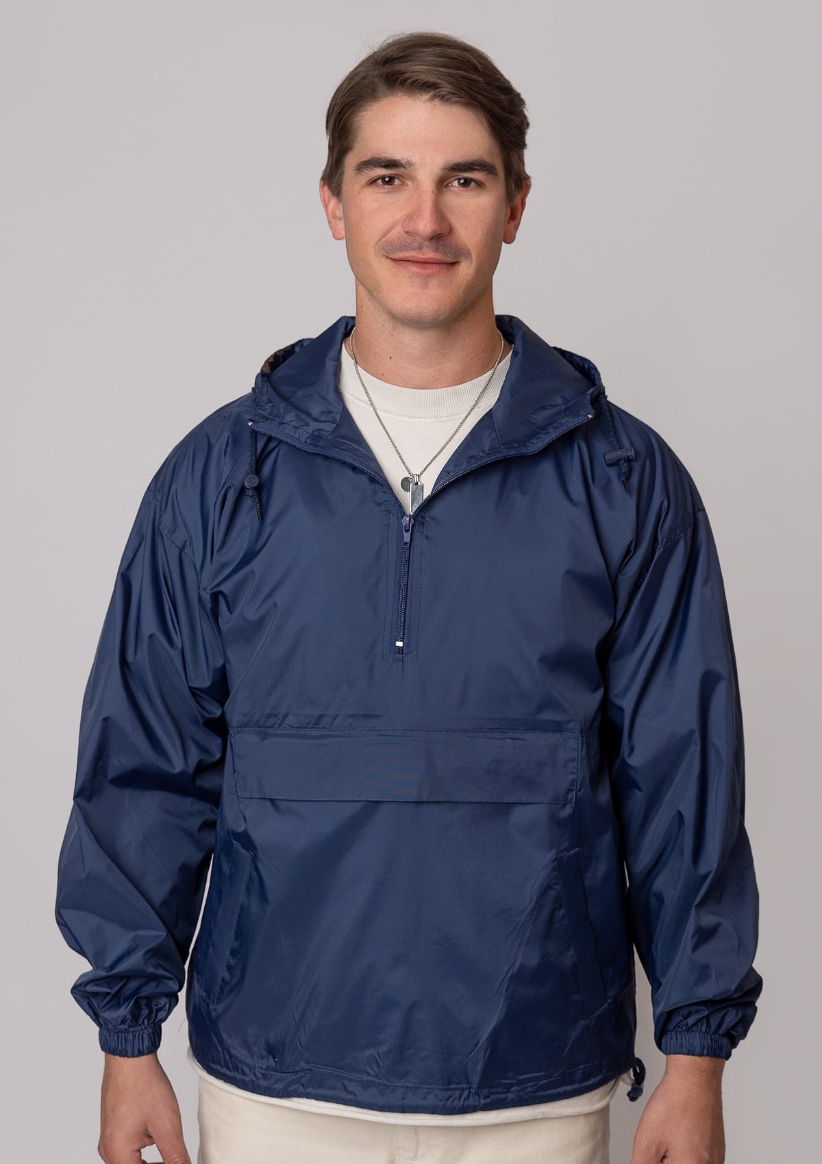 2200 “Jacket in Pouch” Pullover Windbreaker - Navy Blue