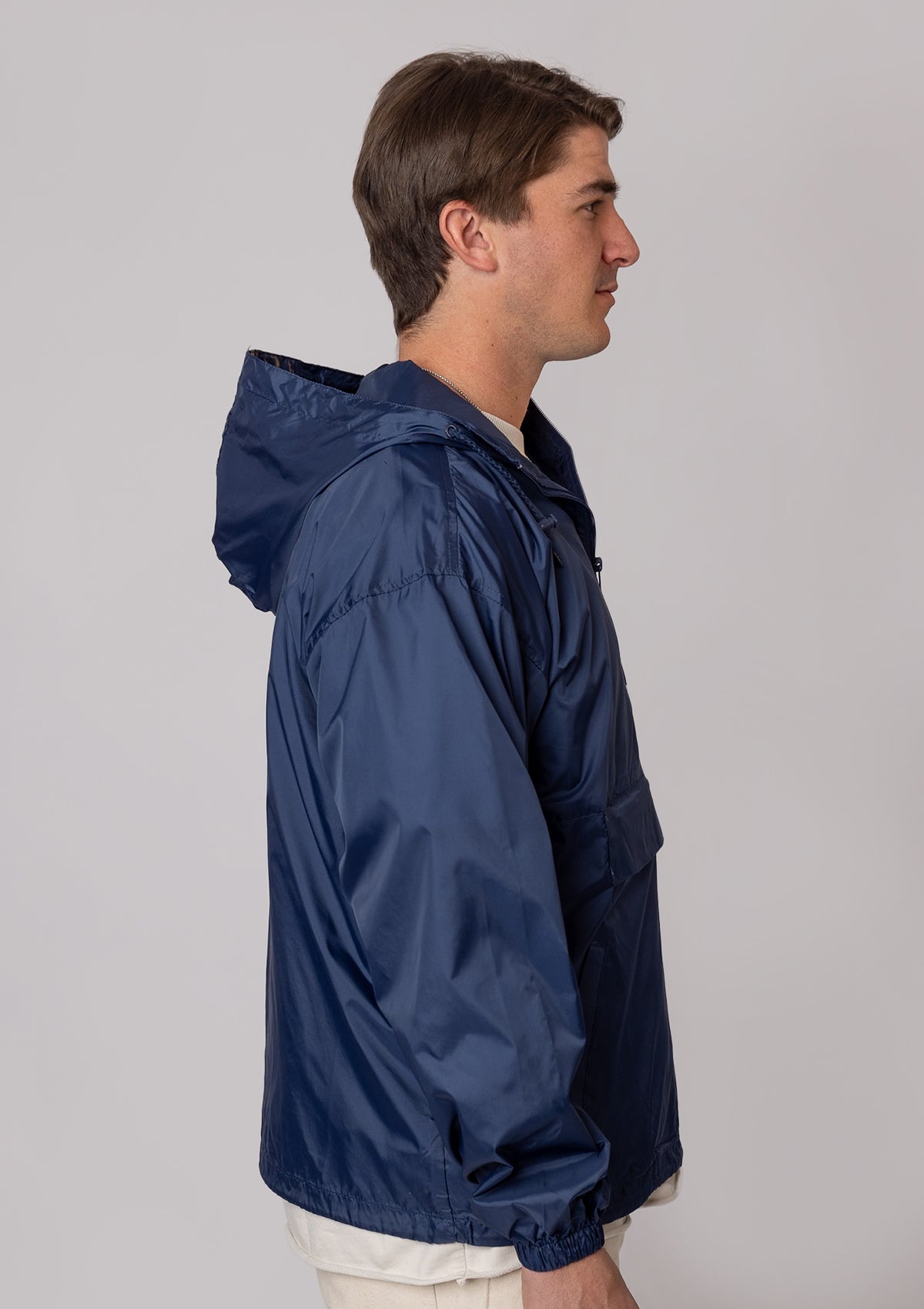 2200 “Jacket in Pouch” Pullover Windbreaker - Navy Blue