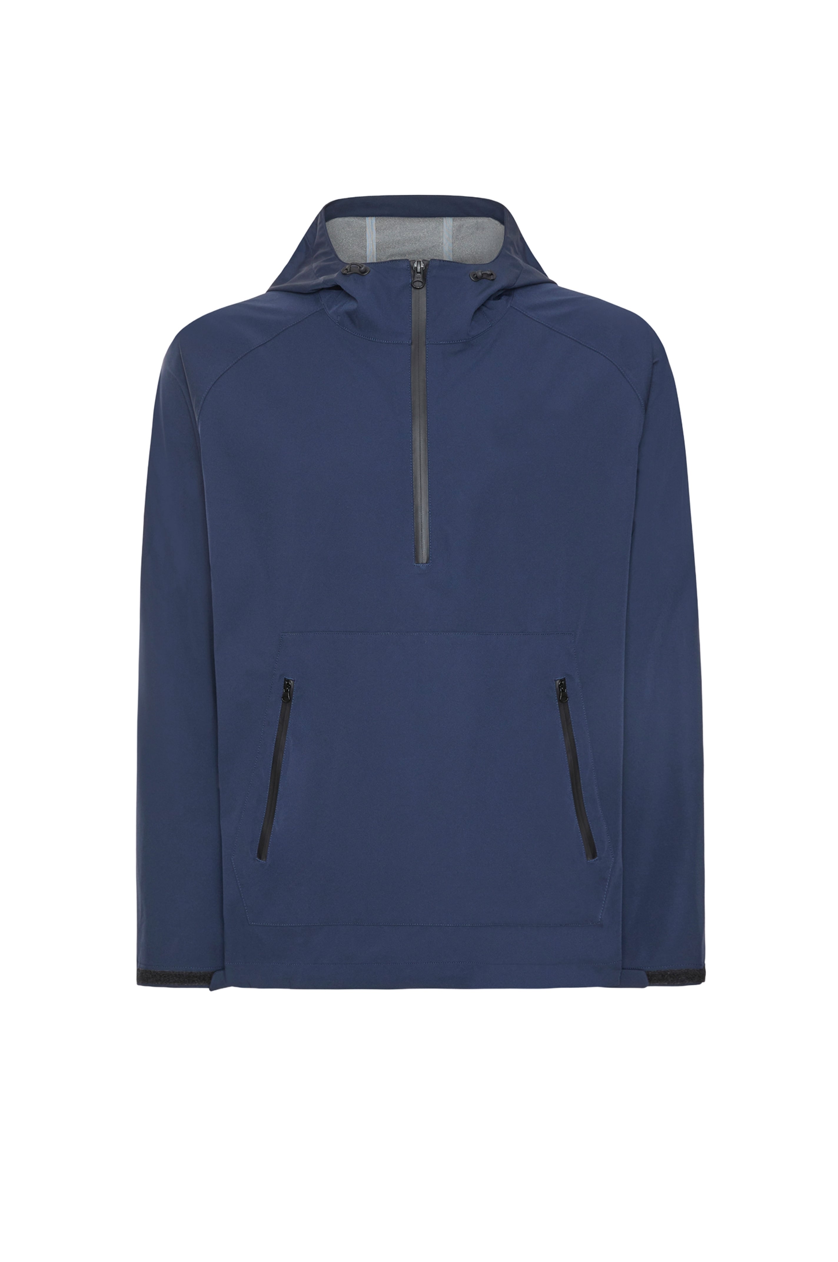 7050 Half Zipper Technical Lightweight Rain Jacket with Hood