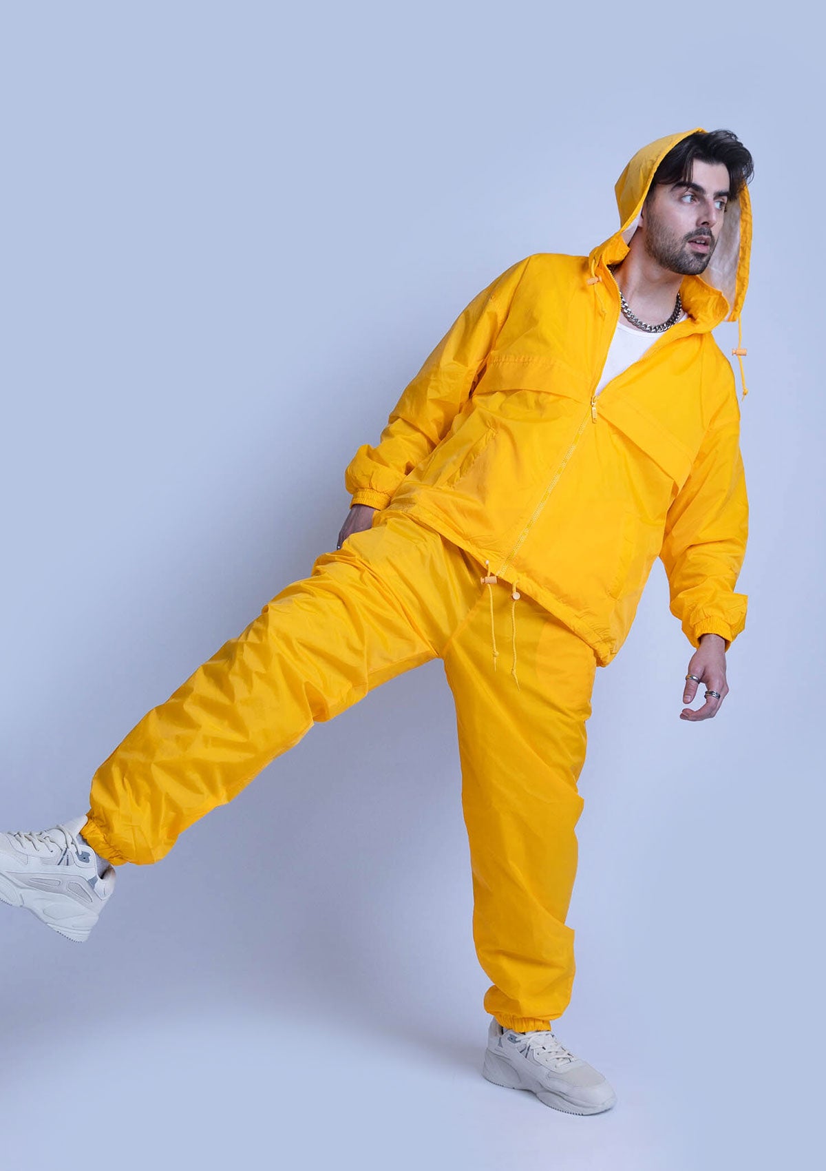 2300S Unisex Full Zipper Taffeta Nylon Tracksuit Set - Gold