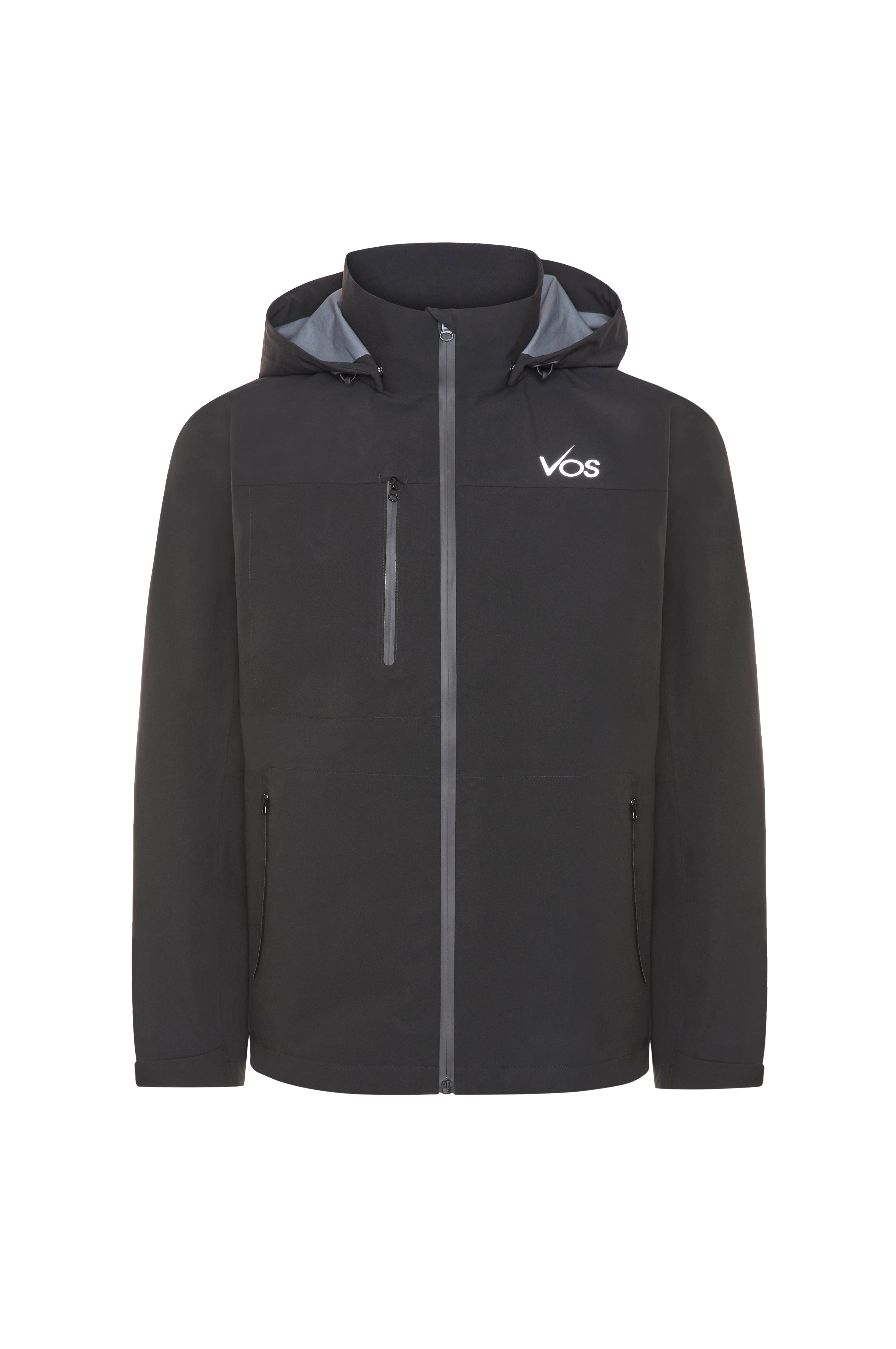 7032 Technical Waterproof Full-Zipper Rain Jacket with Hood