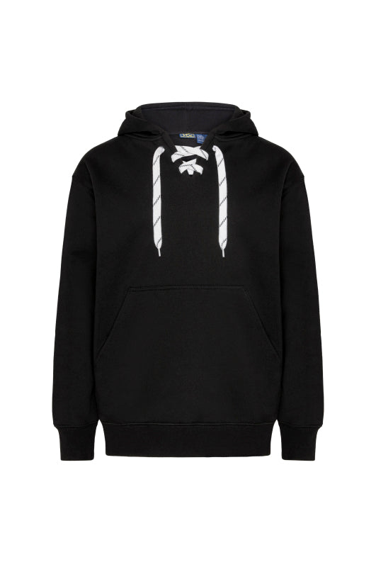 9801 12 oz. Unisex Hockey Lace-Up Pullover Hoodie Sweatshirt