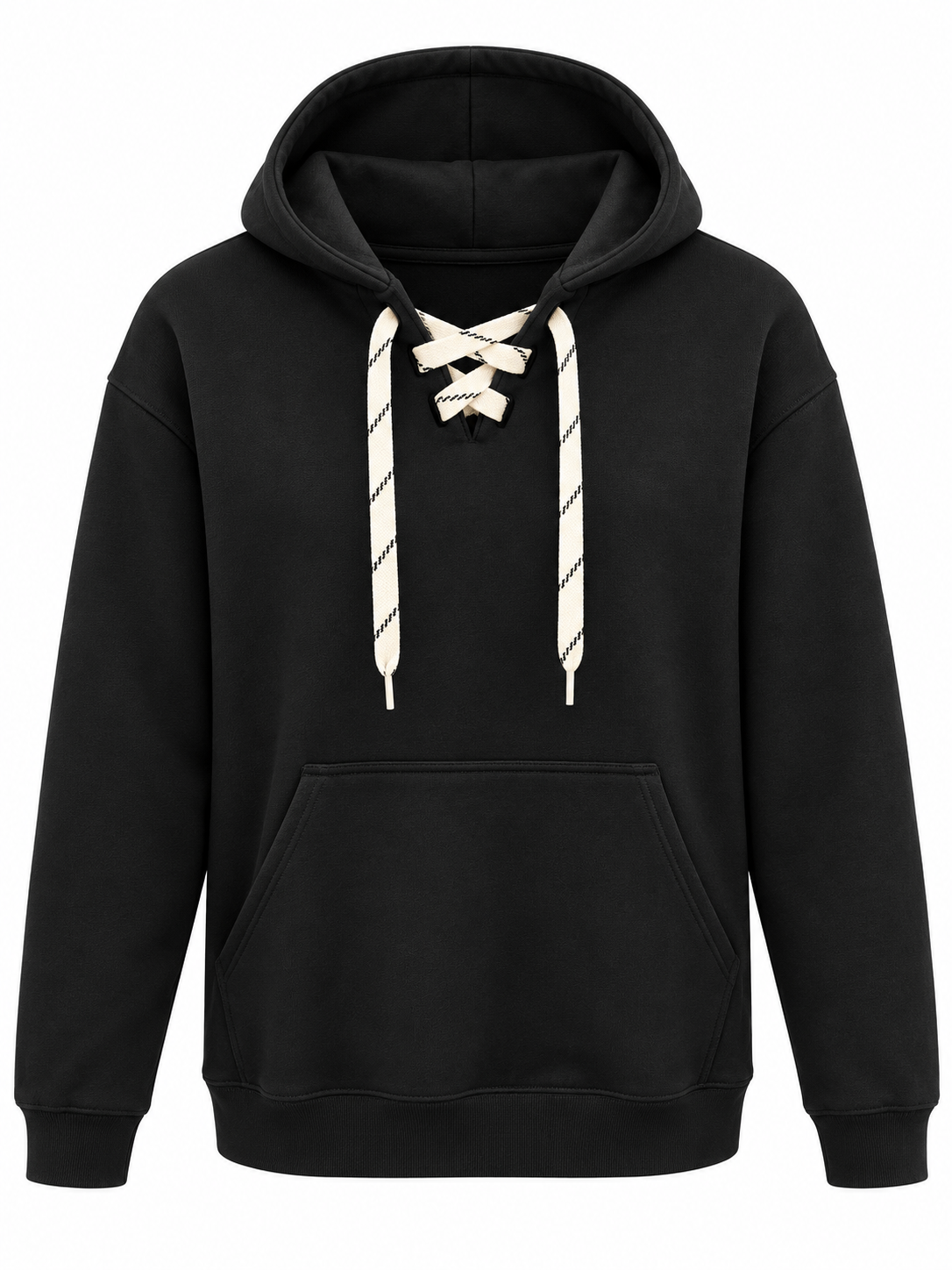 9801 12 oz. Unisex Hockey Lace-Up Pullover Hoodie Sweatshirt