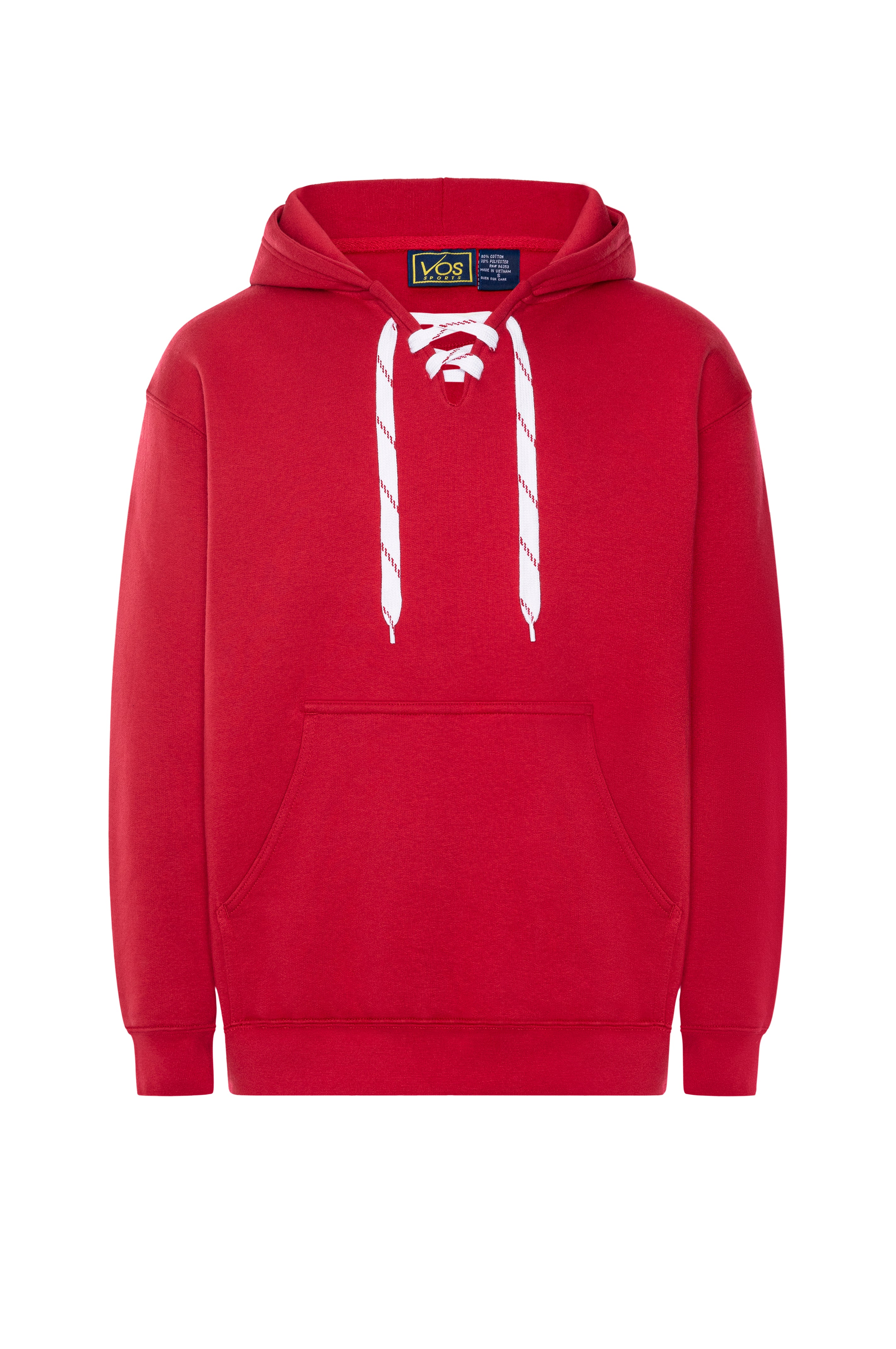 9801 12 oz. Unisex Hockey Lace-Up Pullover Hoodie Sweatshirt