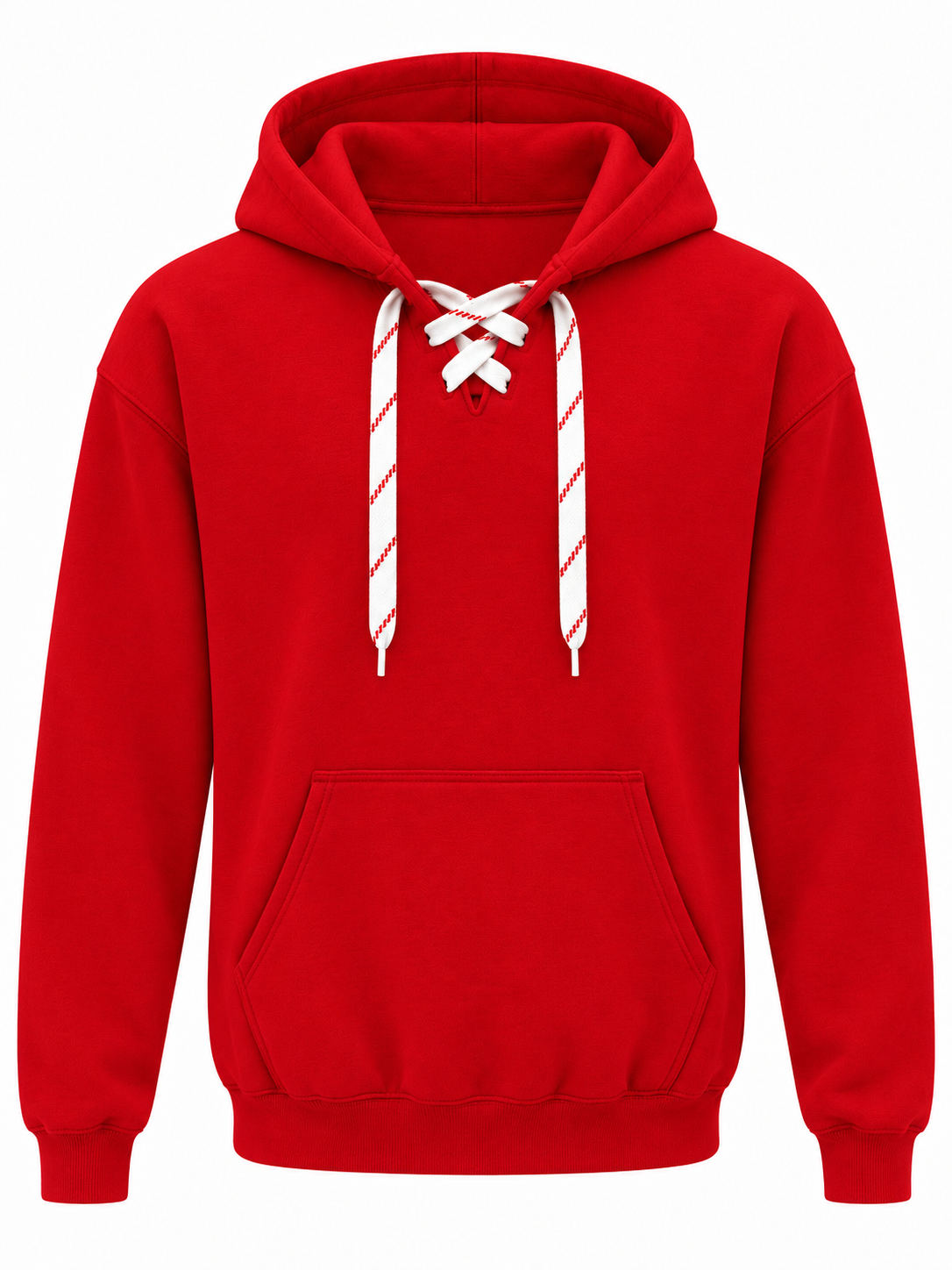 9801 12 oz. Unisex Hockey Lace-Up Pullover Hoodie Sweatshirt