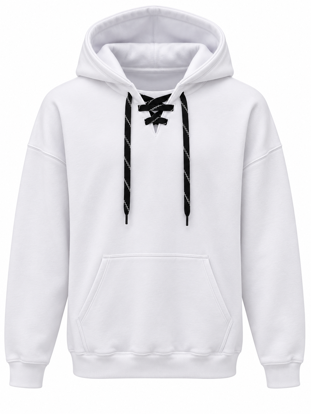 9801 12 oz. Unisex Hockey Lace-Up Pullover Hoodie Sweatshirt