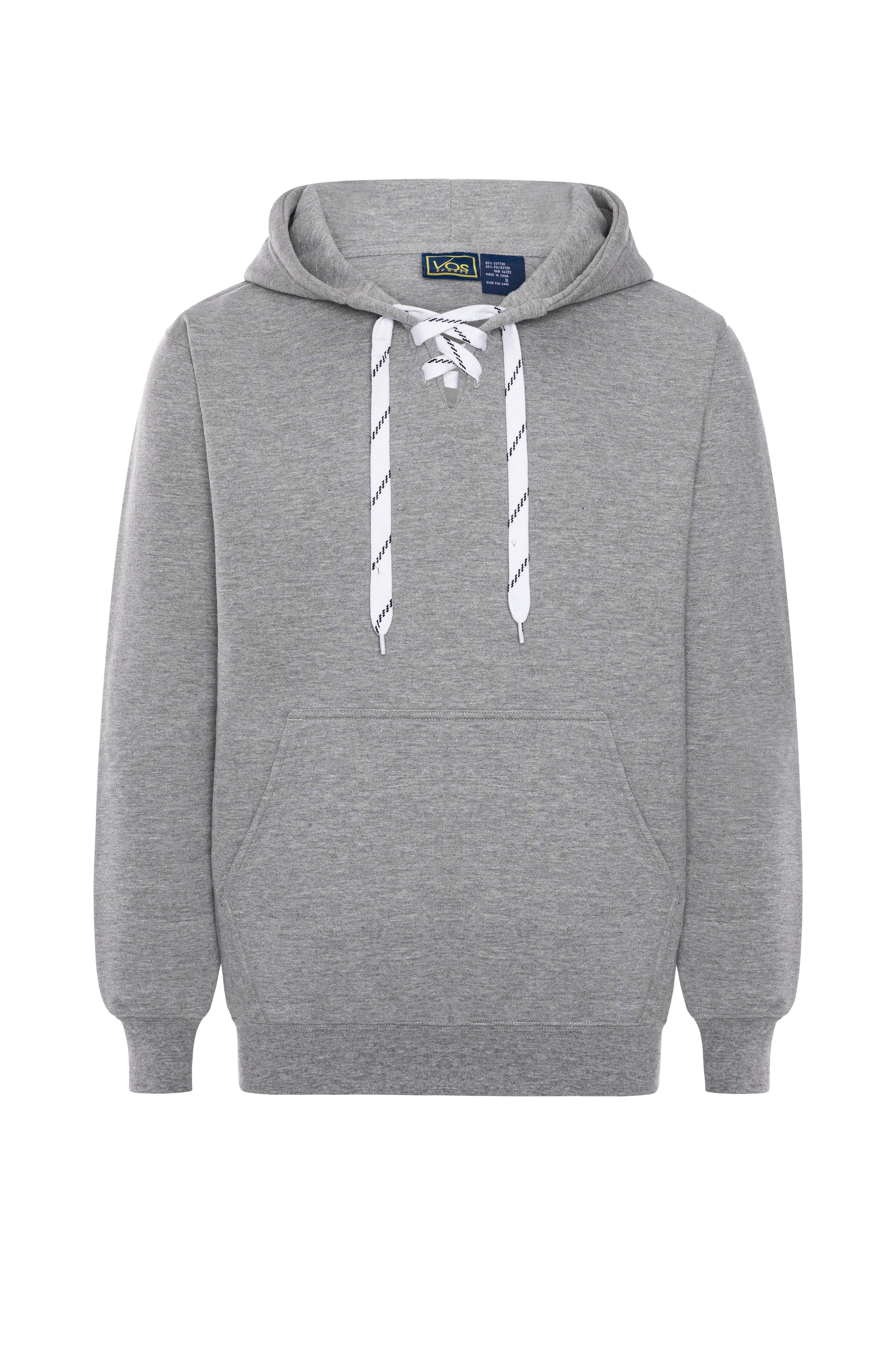 9801 12 oz. Unisex Hockey Lace-Up Pullover Hoodie Sweatshirt